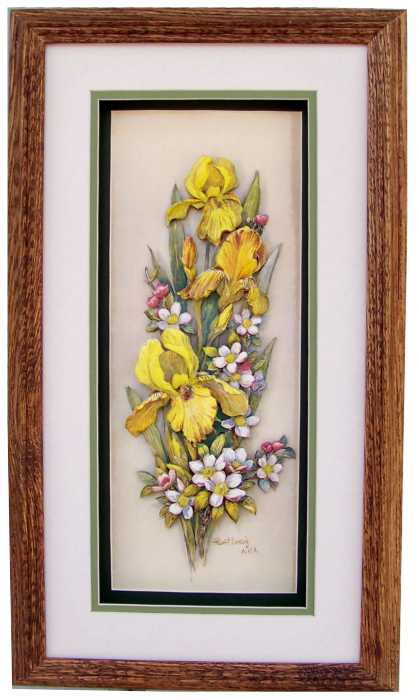 Oak Shadow Box Frame Stained Wheat size 10x19 for 6x15 3D Kit